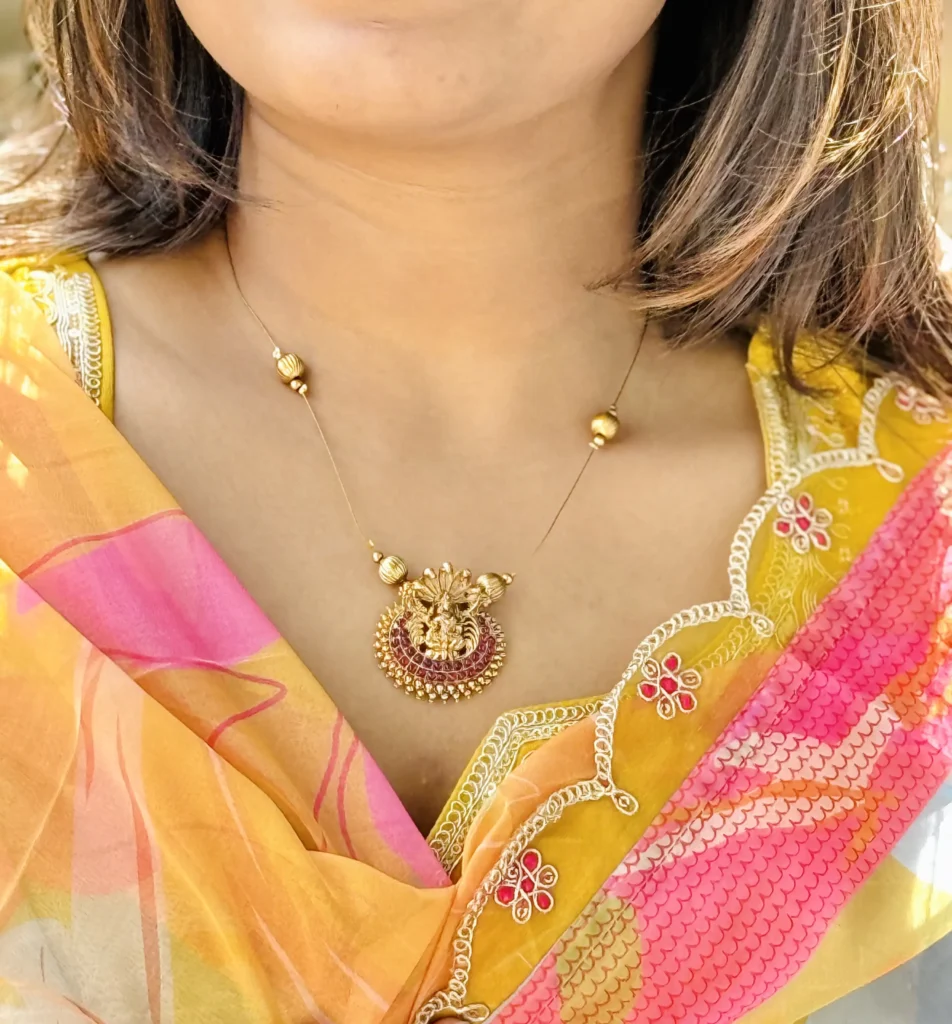 Goddess Laxmi pendant invisible chain