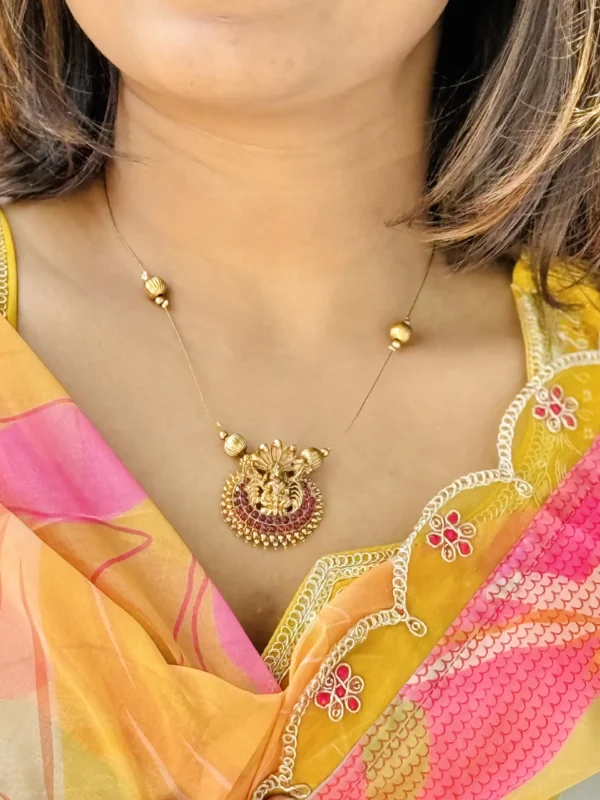 Goddess Laxmi pendant invisible chain