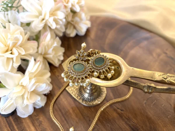 Pastel Green Surat stone Choker Set