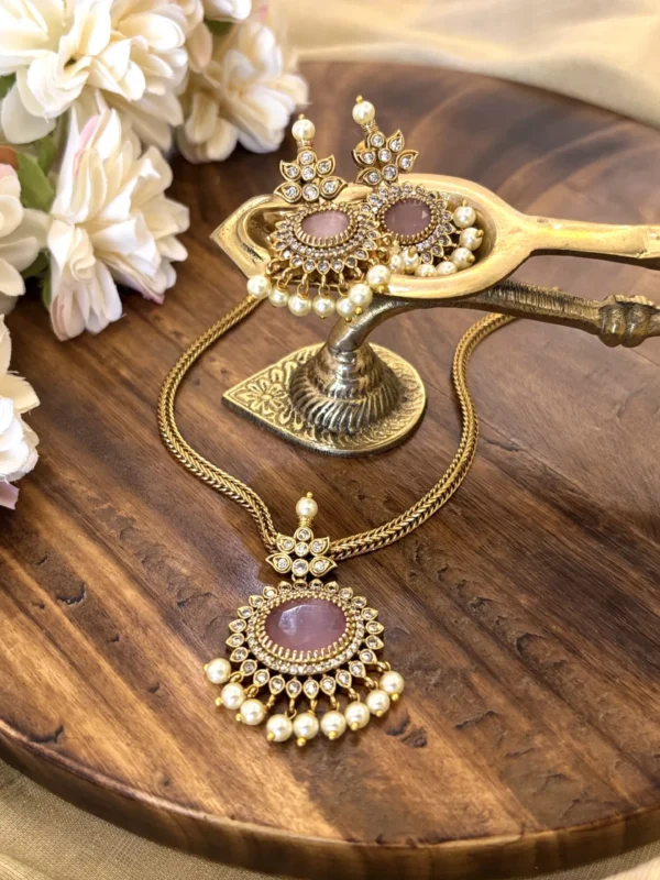 Pink Surat stone Choker Set
