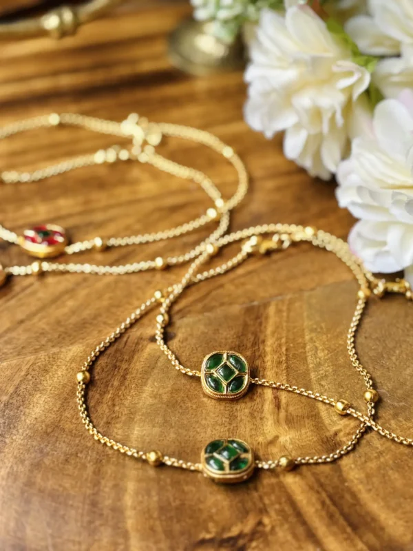 Kemp Hexagon golden Anklets
